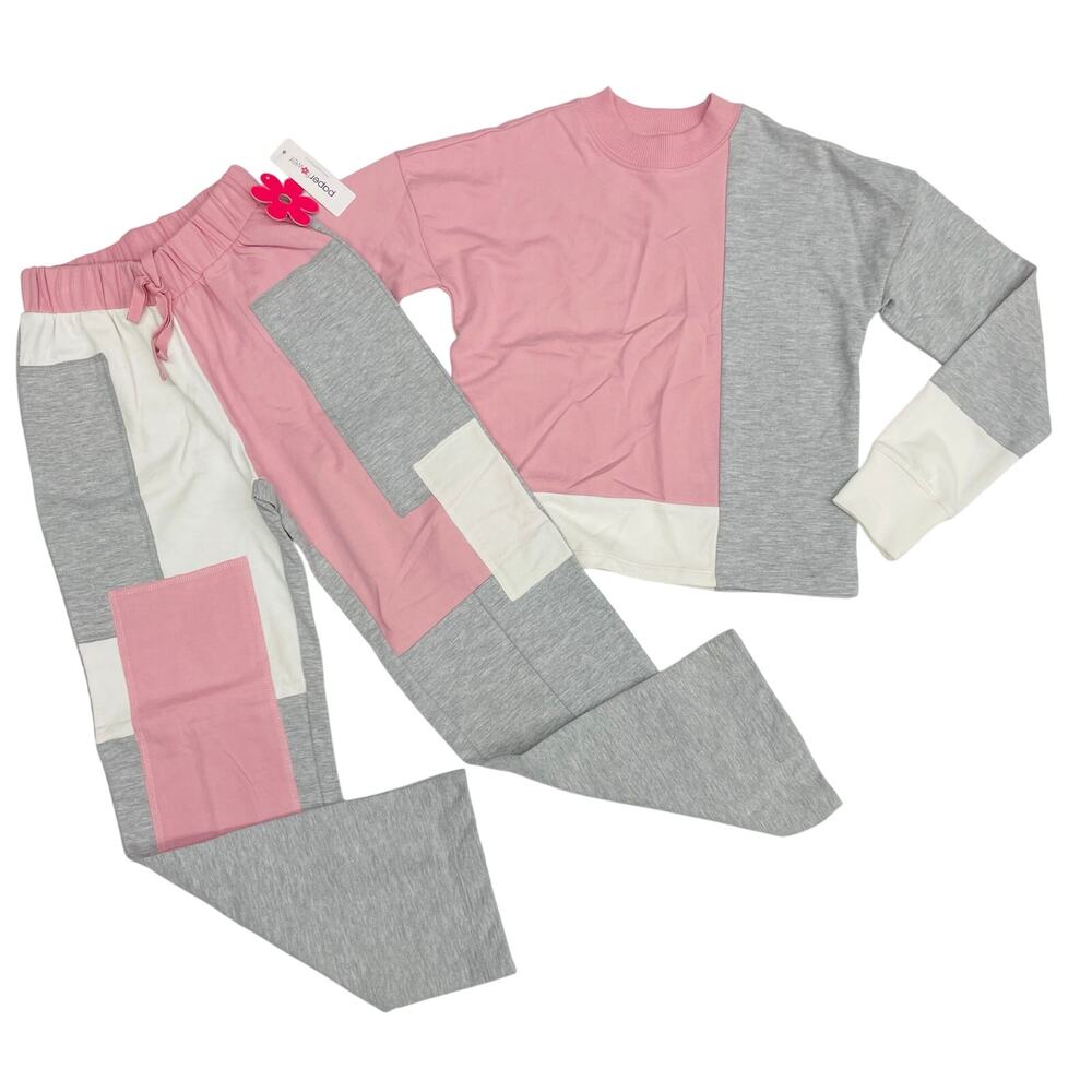 NWT Paperflower Size Small Patchwork Sweatsuit Set